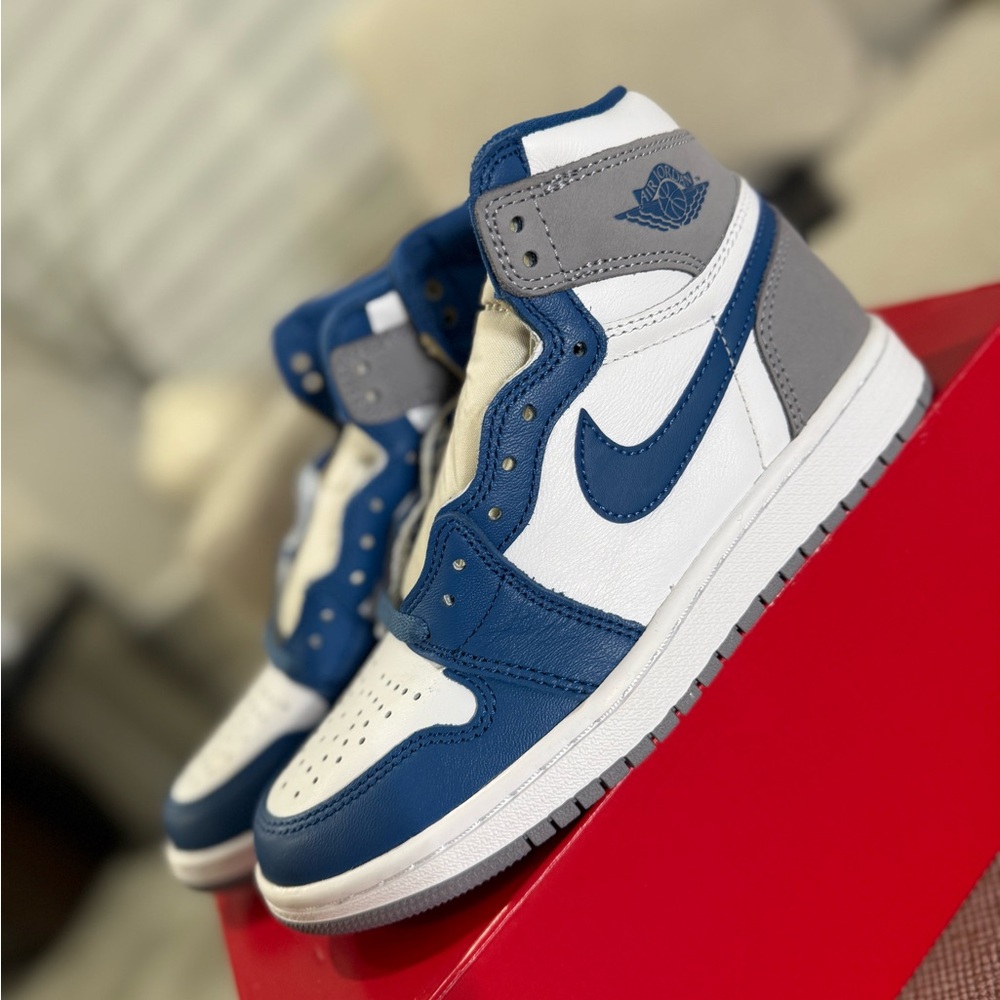 Nike Air Blue and White High-Top Sneakers